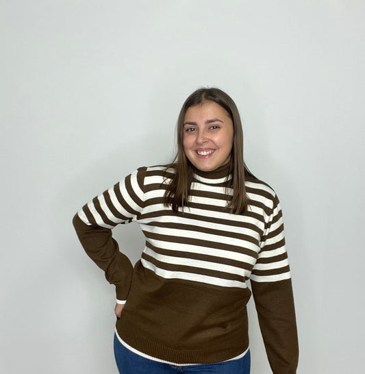 Jersey Cuello Cisne Marrón