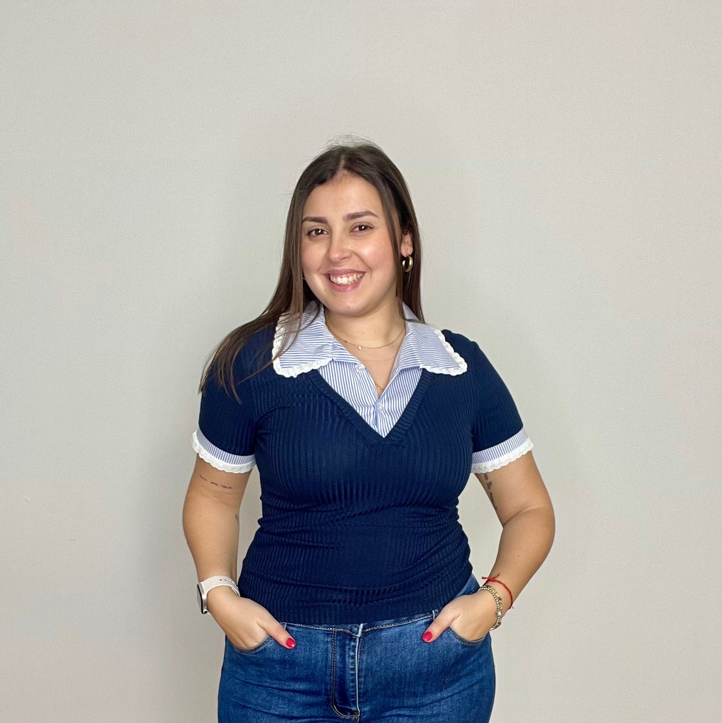 Camiseta Vichy Azul